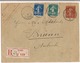 Lettre Paris 1910 Entier Postal 10c Semeuse + Complément Recommandée Destination ( Brüm Autriche ) - Altri & Non Classificati