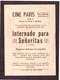 Programa Cine. Internado Para Señoritas. Manolo Fabregas. Mexico 1960. Publicidad Cine Paris. Tanger. Marruecos. - Afiches & Pósters