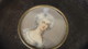 Ancien Cadre D'époque Napoléon III, Bois Noir, Un Portrait De Marquise Peint à La Gouache à L'intérieur - Tempere