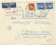 LETTRE PAR AVION POUR L'ALLEMAGNE 1957 AVEC 3 TIMBRES TYPES BLASON AUNIS / MARIANNE DE MULLER - 1921-1960: Période Moderne