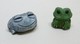 2 Miniatures De GRENOUILLES En Terre Cuite Et Plâtre - Bibelot Animaux Grenouille - Animaux