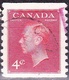 CANADA 1950 KGVI 4 Cents Carmine-Lake Coil Stamp SG422 FU - Used Stamps