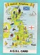 Small Post Card,Map Of United Kingdom,AQ.S.L. Card,V104. - Other & Unclassified