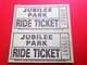 JUBILEE PARK SHAMOKIN Shamokin PA CHRISTIANI AMUSEMENTS RIDE COUPON  Ticket Single  Billet Ticket PENSILVANIE USA - Tickets - Vouchers