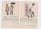 2 Cartes Fantaisie Humoristiques Dessinées / Couple / Parapluie - Couples