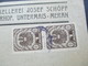 Österreich 1920 Wappenzeichnung Nr. 313 MeF Senkrechtes Paar Weinkellerei Josepf Schöpf Winzerhof Untermais Meran - Storia Postale