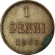 Monnaie, Finlande, Nicholas II, Penni, 1913, TTB+, Cuivre, KM:13 - Finlandia