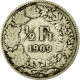 Monnaie, Suisse, 1/2 Franc, 1909, Bern, TB, Argent, KM:23 - Autres & Non Classés