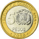 Monnaie, Dominican Republic, Sanchez, 5 Pesos, 2008, SPL, Bi-Metallic, KM:89 - Dominikanische Rep.