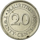 Monnaie, Mauritius, 20 Cents, 1990, TB+, Nickel Plated Steel, KM:53 - Maurice