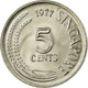 Monnaie, Singapour, 5 Cents, 1977, Singapore Mint, TTB, Copper-nickel, KM:2 - Singapour