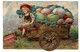 Carte à Système Exceptionnelle: Poussin Escamotable Tirant Un Chariot D'oeufs. Roue Et Pattes Mobiles. Parfait état. - A Systèmes