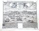 PORTUGAL PORTUGUESE LISBONA  CARTE ANCIENNE 16° VUE CAVALIERE DE LA VILLE DE LISBONNE VERS 1590 / 1600 - Geographical Maps