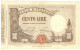 100 LIRE BARBETTI GRANDE B MATRICE LATERALE TESTINA FASCIO 11/06/1930 BB/SPL - Regno D'Italia - Altri