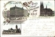 Lithographie Köln Am Rhein, Hotel Englischer Hof, Fritz Niemann, Dom, Hauptbahnhof - Other & Unclassified