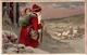 Santa Claus In Red Robe -1914- Embossed EAS Postcard - Santa Claus