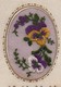 Carte De Voeux/BONNE ANNEE/Composition Florale( Pensées) En Tissu/Brodée Sur Tulle/Renée SABOURDIN/vers 1930     CVE150 - Neujahr