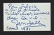 Autographe Original Dédicace Jean Sablon Sur Carte De Visite Ancien Restaurant Le Blue Bar Palais  Festivals Cannes - Other & Unclassified