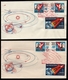 Russia / Sowjetunion 1962 - Mi-Nr. 2634-2636 A & B - 2 FDC - Raumfahrt / Space - UdSSR