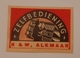 B & W ALKMAR - Matchbox Labels