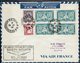 Indochine - 1948 - Voyage D'Etudes - 1ère Liaison Aérienne Saigon-Nouméa Air France - Bloc 218 +161 +163 Pour Nouméa - - Poste Aérienne