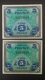 France WWII 2 X Consecutive 5 Franc Bank Notes 1944 - 1944 Flag/France