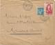 SURTAXE 50C MOLIERE RARE +1FR TURQUOISE LETTRE ST PIERRE D'ALLEVARD 26.12.1944 ISERE + VIGNETTE 5FR SOS ISERE - 1921-1960: Période Moderne