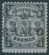 BREMEN 11 O, 1867, 3 Gr. Schwarz Auf Blaugrau, 2x L1 FRANCO, Pracht, Befund Dr. Fischer, Mi. 450.- - Brême