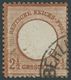 Dt. Reich 21a O, 1872, 21/2 Gr. Mittelrötlichbraun, Normale Zähnung, Farbfrisch Pracht, Kurzbefund Sommer, Mi. 100.- - Gebraucht