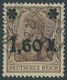 Dt. Reich 154Ib O, 1921, 1.60 M. Auf 5 Pf. Dunkelbraun, Aufdruck Mattglänzend, Pracht, Fotobefund Tworek, Mi. 550.- - Usati