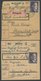 Dt. Reich 800A BRIEF, 1944, 2 M. Hitler, Gezähnt A, 4 Paketkarten Mit Verschiedenen Zusatzfrankaturen, Feinst/Pracht - Altri & Non Classificati