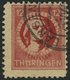 THÜRINGEN 97AXav O, 1945, 12 Pf. Karminrot, Vollgummierung, Gefasertes Papier, Pracht, RR!, Fotoattest Schulz, Mi. 1000. - Other & Unclassified