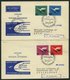 DEUTSCHE LUFTHANSA 9-12 BRIEF, 1.4.1955, Eröffnung Des Innerdeutschen Flugverkehrs, Postsonderstpl. Frankfurt/Main Kompl - Used Stamps