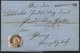 ÖSTERREICH 32/3 BRIEF, 1865, 5 Kr. Rosa Und Rückseitiges Reco-Porto 10 Kr. Blau Auf Brief Mit K2 BRANDEIG, L1 RECOMMANDI - Used Stamps