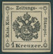 LOMBARDEI UND VENETIEN Z 1 *, Zeitungsstempelmarken: 1859, 1 Kr. Schwarz, Falzrest, Minimale Alterspatina, Pracht, Signi - Lombardo-Vénétie