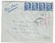 GANDON 15FR BLEUX4 LETTRE AVION MONTPELLIER 1954 POUR EGYPTE - 1945-54 Marianne De Gandon