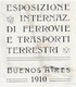 Rare CPA AK ARGENTINA BUENOS AIRES - Esposizione Internaz. Di FERROVIE E TRASPORTI TERRESTRI Padiglione D'ITALIA - Matériel