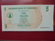 ZIMBABWE 5$ 2007 (BEARER CHEQUE) PEU CIRCULER/NEUF - Zimbabwe