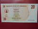 ZIMBABWE 20$ 2007 (BEARER CHEQUE) PEU CIRCULER/NEUF - Zimbabwe