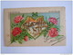 Dubbele Kaart Carte Double Anjers Oeillets Cerf Hert Mignonette Format 11 X 7 Cm Imprimé France M.D. Paris - New Year