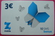 Kosovo Prepaid Phonecard, 3 Euro. Operator ZMOBILE *Butterfly*, Serial # 03...... - Kosovo