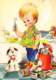 CPSM ILLUSTRATEUR TAYLOR TOT ARTIST SIGNED ENFANT CHIEN BOY DOG - Taylor