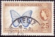 BRITISH HONDURAS 1953 QEII 25c Bright Blue & Yellow-Brown SG186 Fine Used - British Honduras (...-1970)