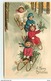 N°10725 - Carte Fantaisie Gaufrée - A Merry Christmas - Enfants Faisant De La Luge - Autres & Non Classés