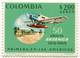 Lote 1181-4, Colombia, 1969, Sello, Stamp, 4 V, 50 Años Del Primer Vuelo Postal, Airplane, Map, Expo, Hydroplane, Jet - Colombia