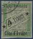 France Colonies Cote D'Ivoire CP N°9a Obl Variété Grosse étoile Des 2 Cotés Tres Frais Signé Brun - Usati