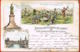 Historische Postkarten Der Schweiz- Carte Postale Historique De La Suisse-Litho Multivues 1899 Scans Recto Verso- - Risch-Rotkreuz