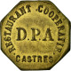 Monnaie, France, Restaurant Coopératif D.P.A, Castres, 25 Centimes, SUP - Monétaires / De Nécessité