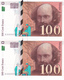 LOT De 2 X 100 FRANCS CEZANNE 1998 En NEUF Numéros à Suivre !!!  Alphabet X @ FAY 74/01 - 100 F 1997-1998 ''Cézanne''