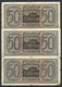 Germany WWII Occupation 1940-1945 Bank Note 50 Reichsmark, 3 Exemplares, Used - 2° Guerra Mondiale